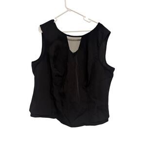 Design Collective Women’s Black Sleeveless Blouse Plus Size 24W Mesh Inset Top